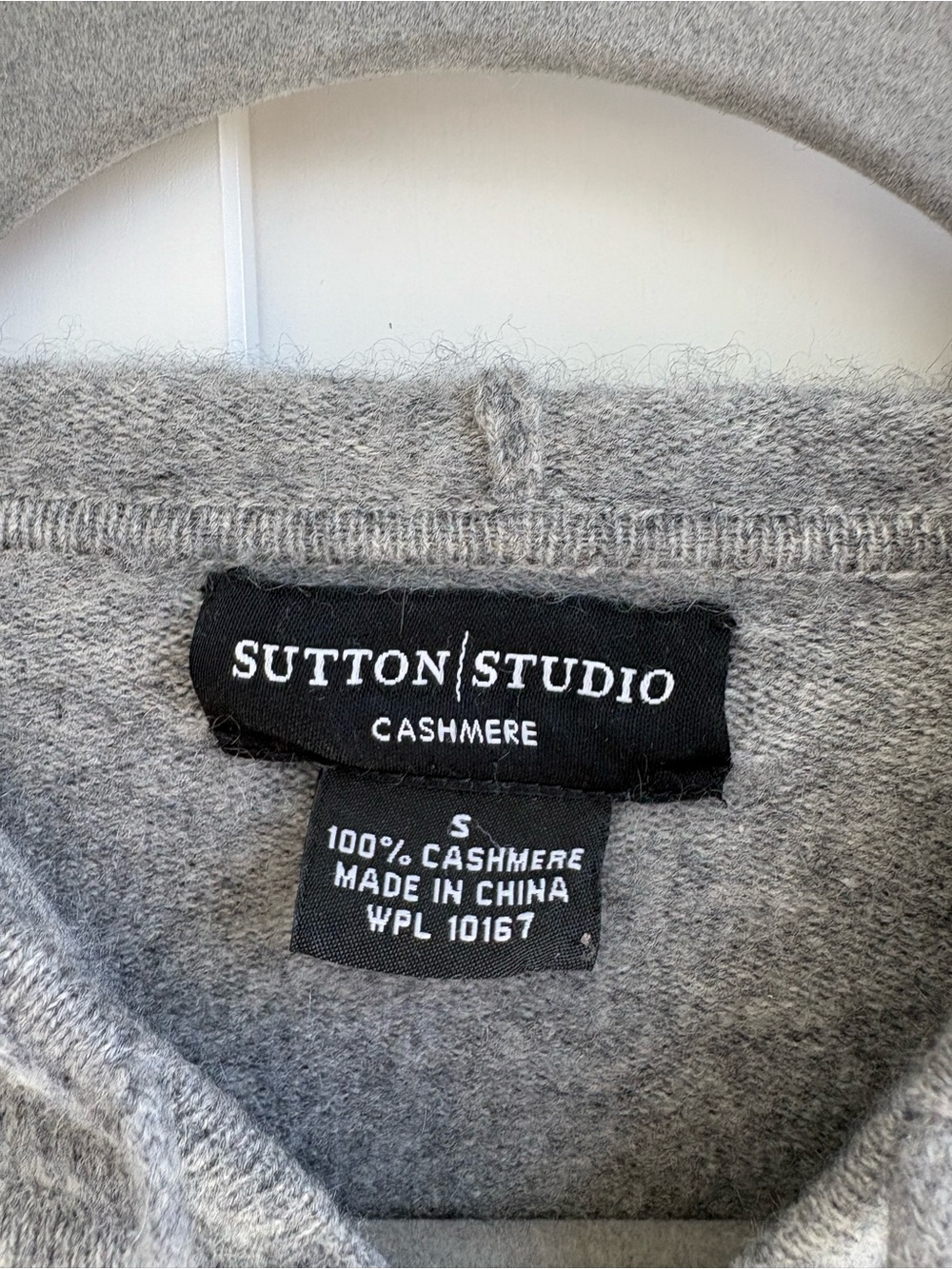 Sutton Studio Gray Cashmere Zip Hoodie with Repairs, Size Small - Picture 2 of 10
